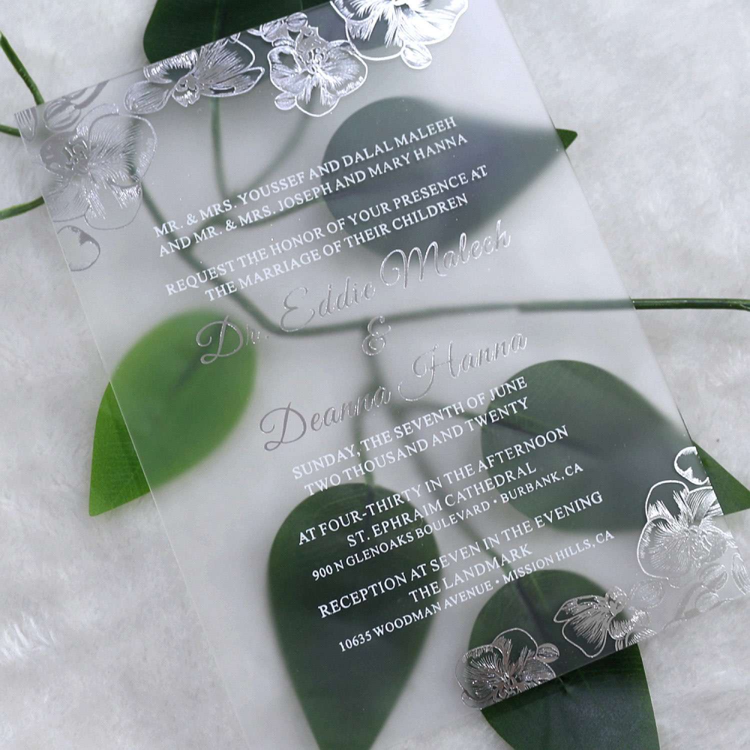 Acrylic Invitation Card Rectangle Business Invitation Card Foil Printing